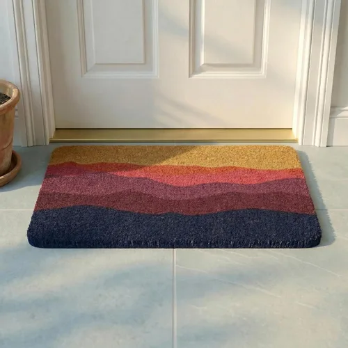 Miniatura 83 de Fab Habitat Felpudo extra grueso, tejido a mano, duradero, fibra de coco natural, entrada, puerta delantera, porche, patio, pájaros en rama, gris