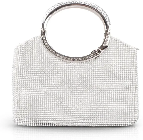 LIFEWISH Bolsos de noche con diamantes de imitación de cristal para mujer, bolsos de mano brillantes para graduación, cóctel, fiesta, boda