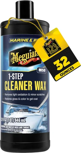 Miniatura 8 de Meguiar's Cera limpiadora marina/RV de un solo paso M5016 - Cera de grado profesional para botes y autocaravanas, limpiadora, pulidora y protectora