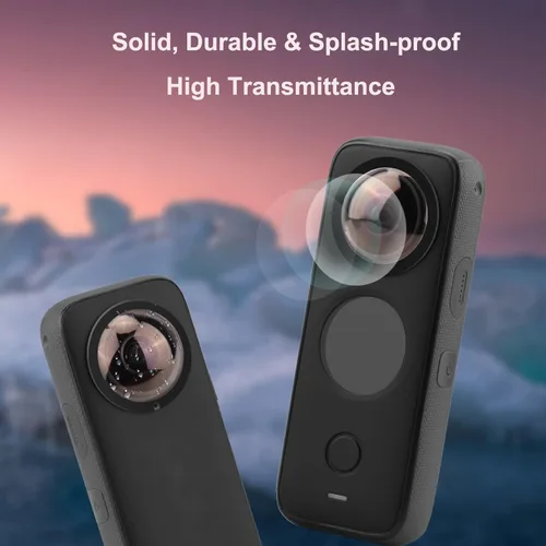 Miniatura 3 de Protector de lente compatible con Insta360 One x2, con protector de pantalla de vidrio templado, película transparente oleofóbica antihuellas