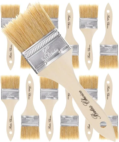 Miniatura 14 de Bates - Pinceles de pintura de cerdas naturales de 1 pulgada, juego de 16 unidades para pintura de astillas, tinte de madera y uso general