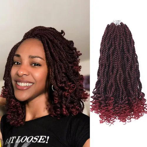 Miniatura 61 de Cabello rubio de ganchillo para mujeres negras, trenzas senegalesas onduladas de ganchillo de 12 pulgadas, trenzas kinky de ganchillo cortas 27613