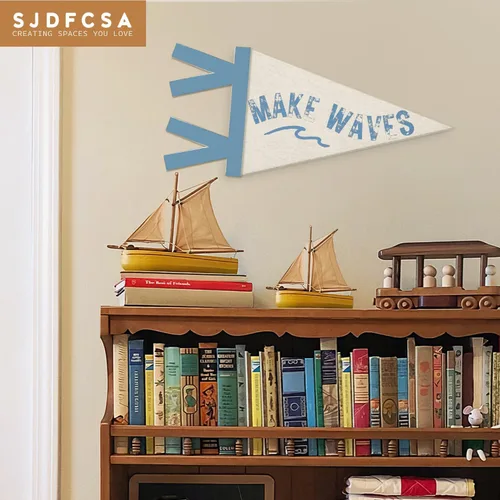 Miniatura 4 de Decoración de guardería oceánica, pancarta colgante de bandera con banderines para colgar en la pared, decoración de habitación de playa, decoración