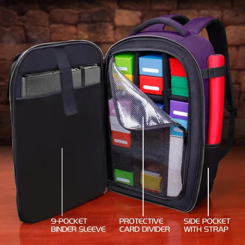 Miniatura 2 de ENHANCE Mochila MTG para almacenamiento de tarjetas TCG, mochila TCG para cajas de cubierta, tarjetas con funda, tapetes de juego, accesorios MTG