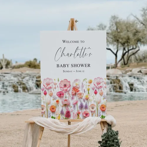 Miniatura 26 de Letrero de bienvenida personalizado de mariposa para baby shower, letrero de mariposa floral para baby shower, letrero con nombre personalizado