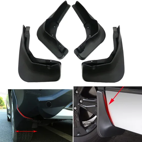 4 unidades de color negro delantero + trasero aletas de barro de coche, guardabarros personalizado para KIA Soul 2014 2015 2016 2017 2018 2019 2020
