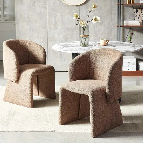 Miniatura 15 de Barrel - Silla de cocina y comedor, sillas de tocador de maquillaje modernas y cómodas con brazo, terciopelo tapizado, sofá individual, dormitorio