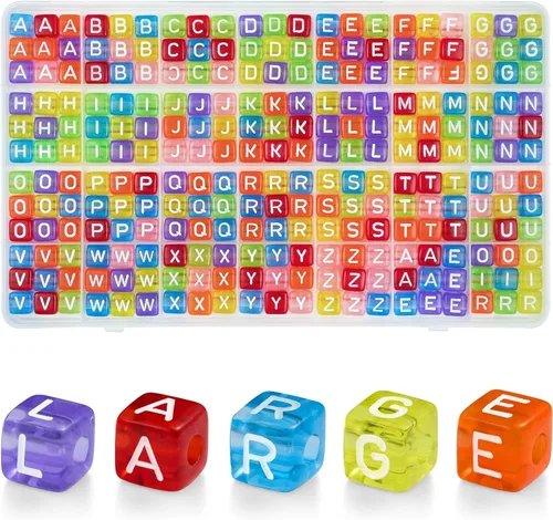 Miniatura 19 de 26 Pcs Chunky Amber Letter Beads, 20mm Jumbo 3D Acrylic Letter Beads, Big Letter Beads for Bracelets, Necklaces, Bagcharms, Shoelaces, Keychains