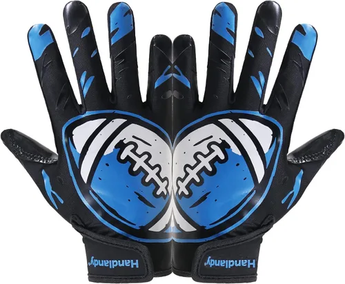 Miniatura 16 de AIGEVTURE Guantes de fútbol para jóvenes, guantes receptores para niños, guantes de fútbol adhesivos para niños y niñas