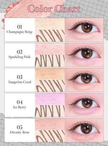 Miniatura 7 de CORALHAZE Idol AEGYO-SAL Maker 01 Champagne Beige, resaltador 2 en 1 para debajo de los ojos y delineador de contorno para ojos brillantes
