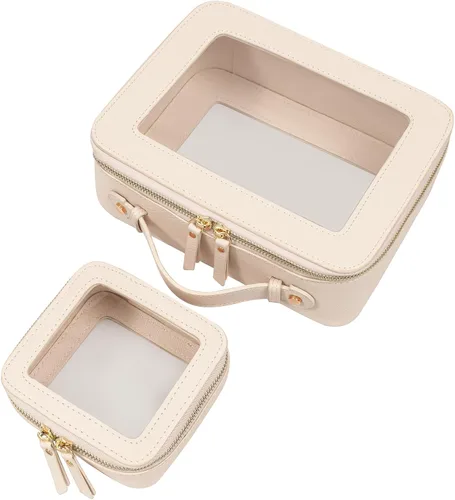 Miniatura 18 de LETGO Bolsas de Maquillaje Transparentes, Bolsa de Aseo Aprobada por la TSA con Cierre, Organizador de Maquillaje Transparente de Gran Capacidad