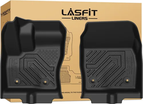 Miniatura 19 de LASFIT Alfombrillas para Ford F-150 2011-2014 SuperCrew, alfombra de la fila delantera con consola de flujo continuo, protector para todo