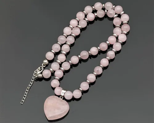 Miniatura 19 de Colgante de corazón de aventurina natural, Collar de cuentas de aventurina genuina, Collar de piedra verde, Collar de piedras preciosas, Cuentas