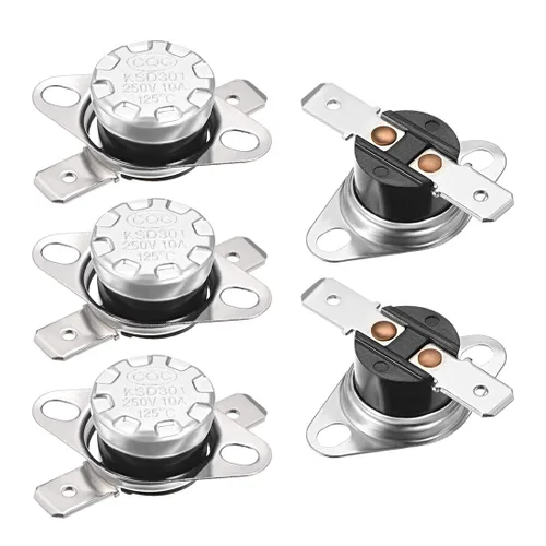 Miniatura 16 de uxcell KSD301 Termostato 32.0 °F/32 ° F 10 A Normalmente Cerrado N.C Ajuste Snap Disc Interruptor de temperatura para microondas, horno, cafeteras 2