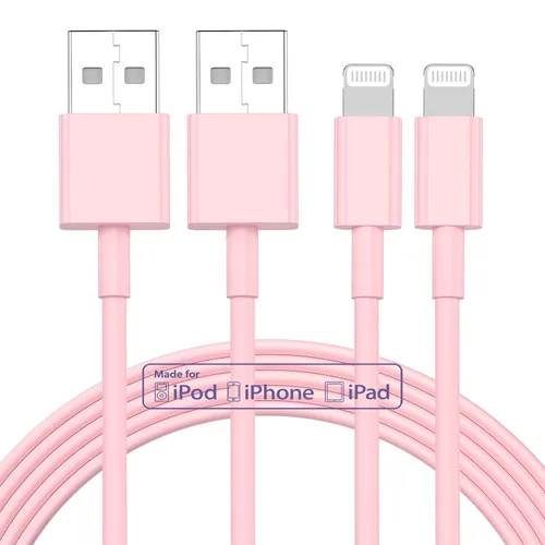 Miniatura 8 de 2 paquetes de 6 pies de cable cargador para iPhone, [Certificado MFi de Apple] cable cargador largo para iPhone de 6 pies, cable Lightning a USB