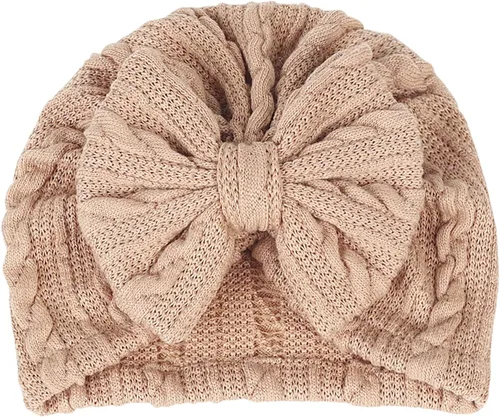 Miniatura 47 de Gorro de punto para bebé con lazos lindos turbante para envolver el sombrero (MZ6)