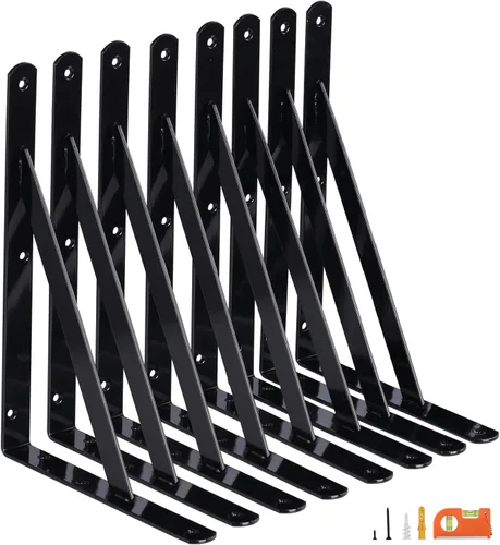 Miniatura 12 de NEODROP Paquete de 4 Soportes de Estante de Servicio Pesado de 12 Pulgadas, Soporte de Pared Engrosado para Estantes de Almacenamiento Flotantes