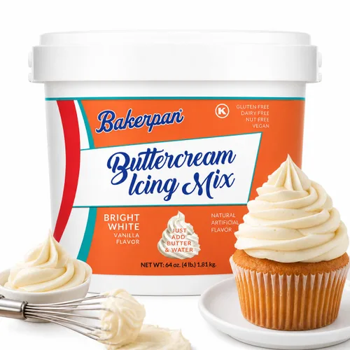 Miniatura 10 de Bakerpan Glaseado de crema de mantequilla para decoración de pasteles, mezcla de glaseado de crema de mantequilla para cupcakes y pasteles, mezcla