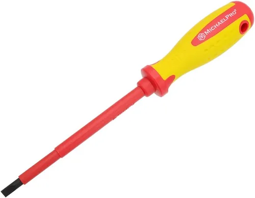 MichaelPro 5.5 x 125mm 1000V VDE Destornillador aislado para electricista, herramientas para electricista, destornillador ranurado con punta