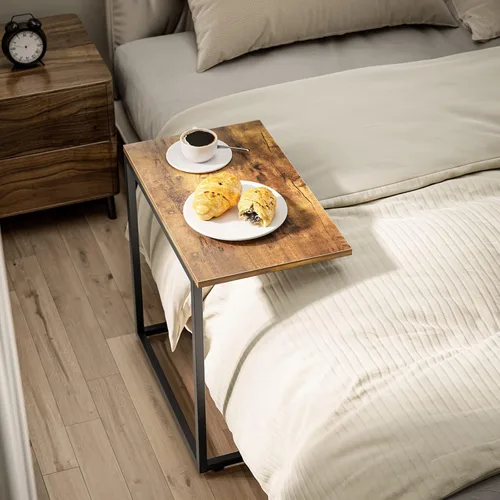 Miniatura 6 de Pipishell - Mesa auxiliar en forma de C de 27 pulgadas de alto, mesa lateral para sofá deslizable debajo, mesa de sofá en forma de C para sala