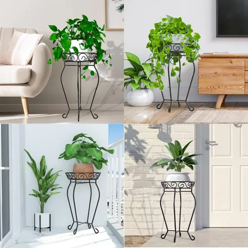 Miniatura 7 de Yimobra Soporte alto para plantas para interiores y exteriores, soporte de metal para plantas de flores de 200 libras, soporte de hierro resistente