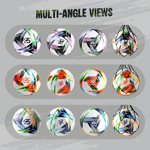 Miniatura 5 de Balón de fútbol tamaño 5, tamaño 4, tamaño 3, desinflado, brillante bola de práctica tricolor para niños y niñas de 4 a 8 años, 8 a 12 años, 12