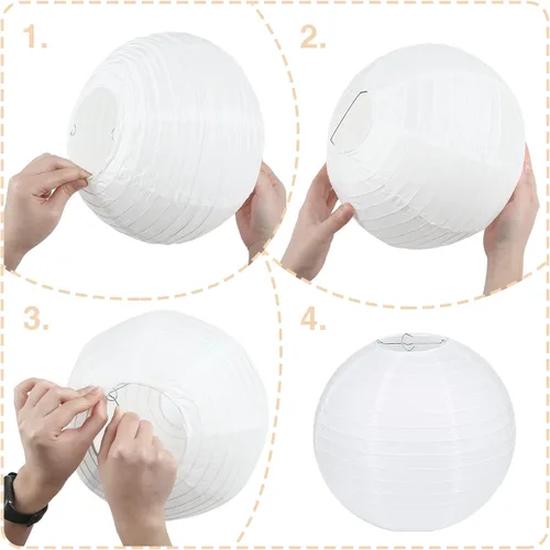 Miniatura 5 de LIHAO 20 linternas de papel coloridas con luces, linternas chinas multicolores, linternas de papel colgantes para decoración de fiestas, bodas