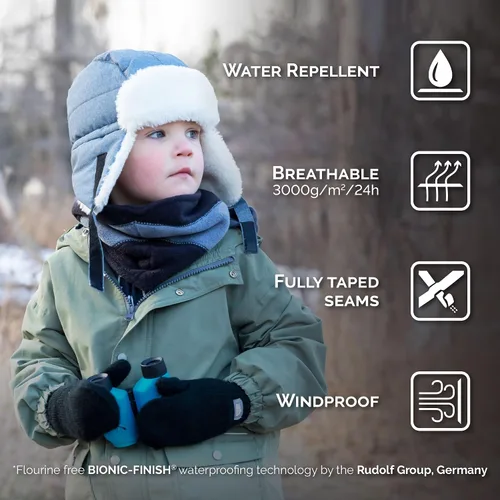 Miniatura 3 de JAN & JUL Gorro de invierno impermeable para bebés y niños