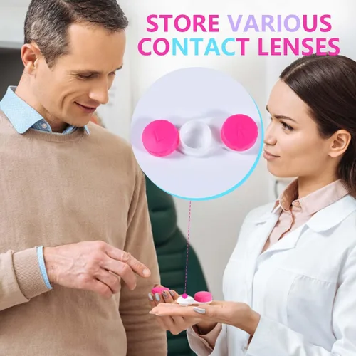 Miniatura 5 de KISEER Paquete de 12 cajas coloridas para lentes de contacto Kit de almacenamiento en remojo