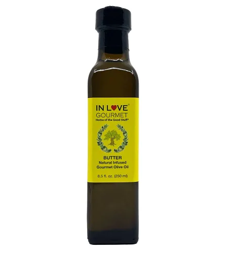 In Love Gourmet Aceite de Oliva Virgen Extra Mantequilla Sabor Natural Infundido Aceite de Oliva Gourmet 250ML/8.5oz Impresionante Aceite de Oliva