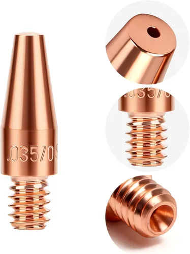 Miniatura 5 de 20 puntas de soldadura de 0.035 pulgadas, punta de contacto KP2744-035T, puntas de soldador MIG cónicas 350A compatibles con pistola de soldadura