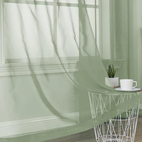 Miniatura 45 de OVZME Cortinas traslúcidas, ligeras, suaves, para estudio, sala de estar y dormitorio, juego de 2 paneles, 42 pulgadas de ancho x 84 pulgadas