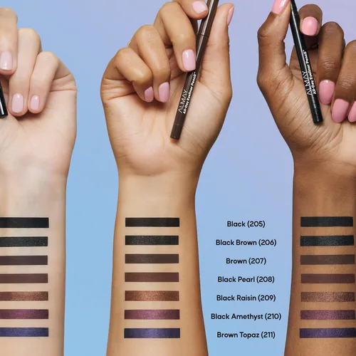 Miniatura 10 de Almay Lápiz delineador de ojos para todo el día, a prueba de manchas, maquillaje de ojos impermeable, hipoalergénico, sacapuntas integrado, 205 Negro