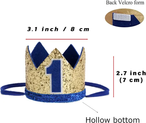 Miniatura 4 de WELROG Conjunto dorado brillante con tirantes para el primer cumpleaños de los niños