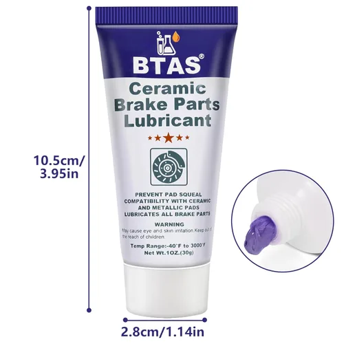 Miniatura 8 de BTAS Grasa de pinza de freno para lubricante de freno de disco, lubricante de pasador de pinza, grasa de cerámica sintética de silicona de alta