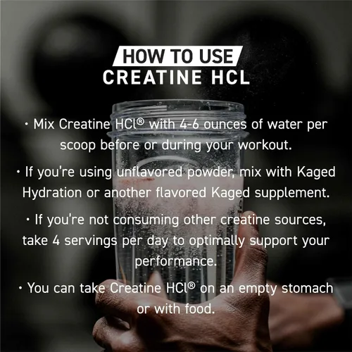 Miniatura 8 de Kaged Creatina HCl en polvo 7 veces más concentrada vs Mono Construcción y recuperación muscular Alta absorción Sin hinchazón Creatina