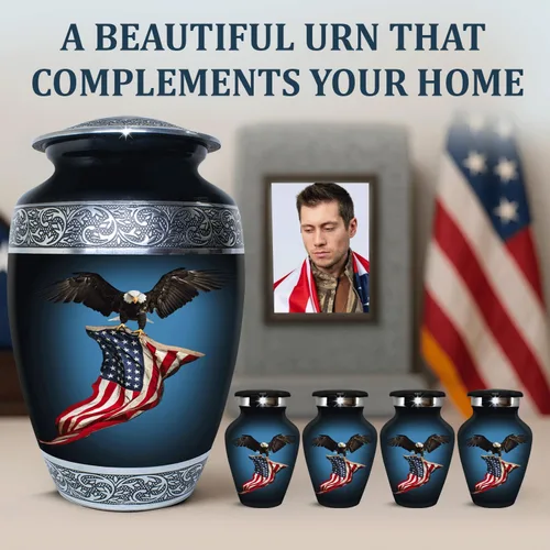 Miniatura 5 de American Eagle Urnas de cremación para cenizas humanas para adultos, juego de urnas hechas a mano para adultos, urnas para hombres y mujeres, juego
