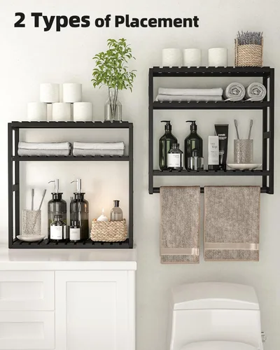 Miniatura 5 de Galood Organizador de Almacenamiento Sobre el Inodoro Estantes de Baño Montados en la Pared Organizador de Rincón de 3 Niveles Ahorro de Espacio