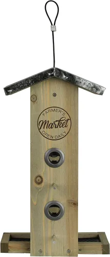 Miniatura 2 de Wild Wings WWGF1-DECO - Alimentador vertical galvanizado para pájaros de cedro