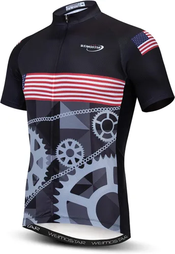 Miniatura 48 de Weimostar Hombre Ciclismo Jersey Manga Corta Bicicleta Ropa Multicolor Diamante