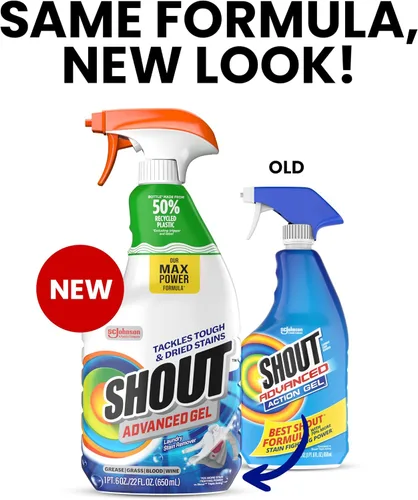 Miniatura 2 de SHOUT Gel removedor de manchas avanzado para ropa sucia, descompone manchas difíciles, secas y difíciles, espray de 22 onzas