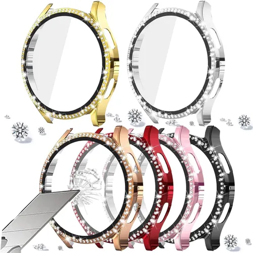 Miniatura 90 de DEALELE Paquete de 1 + 3 fundas y protector de pantalla compatible con Samsung Galaxy Watch FE / 5/4 de 1.575 pulgadas, funda protectora
