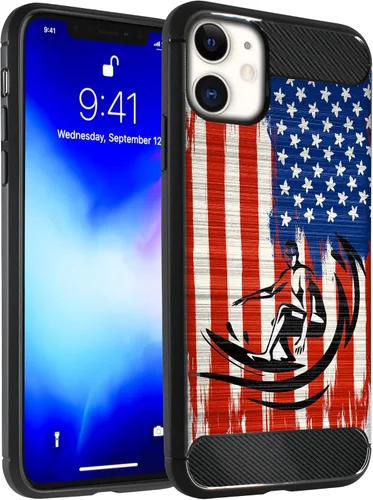 Miniatura 16 de CasesOnDeck - Funda compatible con Apple iPhone 11 / iPhone XI (2019) de 6.1 pulgadas, funda delgada de fibra de carbono TPU para acentuar arañazos