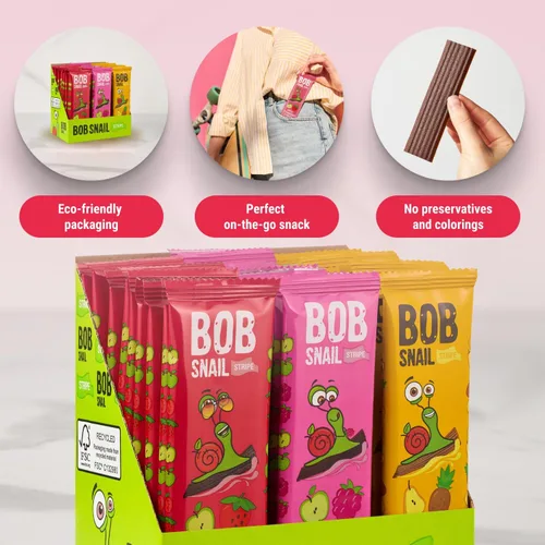 Miniatura 5 de Paquete variado de aperitivos para niños y adultos, 30 bocadillos de frutas saludables a granel envueltos individualmente, cuero de fruta con fresa