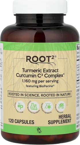 Vitacost Root2®, extracto de cúrcuma Curcumina C3 Complex®, 120 cápsulas