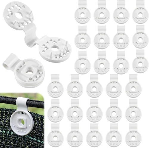 Miniatura 8 de Frienda 30 clips de plástico de tela redonda negra, reutilizables, resistentes, para sombra, accesorios de red impermeables para sombra de sol
