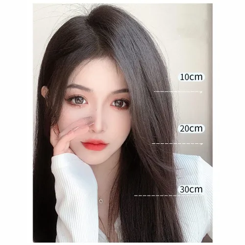 Miniatura 7 de Extensión de cabello invisible de una pieza con clip en la parte superior y lateral para mujeres, peinados de soplo de 6 pulgadas, color negro