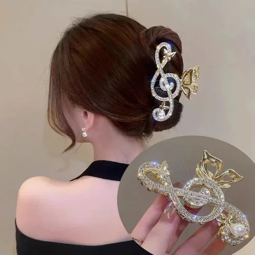Miniatura 10 de Pinzas para el cabello grandes y realistas de metal negro con garra de araña, agarre fuerte, antideslizantes, accesorios para el cabello grueso