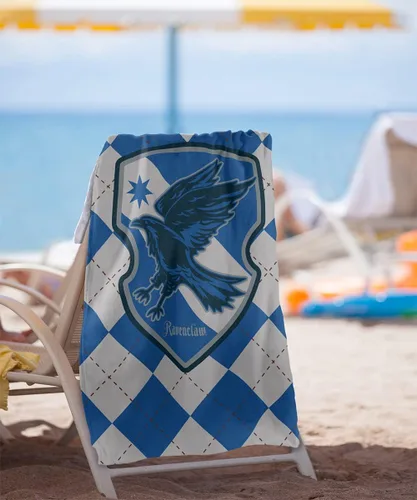 Miniatura 2 de LOGOVISION Harry Potter Ravenclaw Plaid Sigil - Toalla de playa con licencia oficial de 30 x 60 pulgadas Ravenclaw - Sello a cuadros