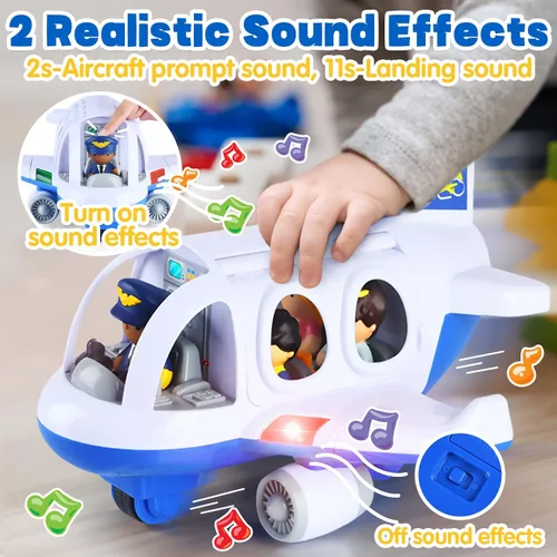 Miniatura 4 de Juguetes de avión PLAY para niños - Juguetes de avión para niños pequeños, aviones de viaje para niños de 2 años en adelante con figuras pequeñas
